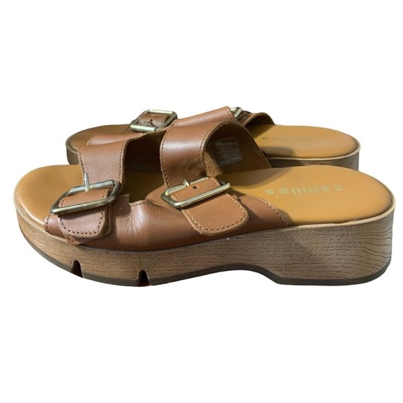 Camilla Shoes - Camilla’ s Brown Sandal Slip On Adjustable Buckles Romania Shoes 38 Size 7.5